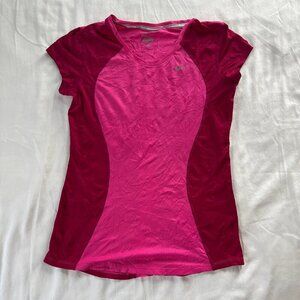 Nike Dri-Fit Hot Pink Magenta Short Sleeve Tight Fit Athletic Shirt | Size S